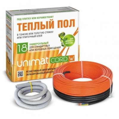 Теплый пол кабельный UNIMAT CORD 18W-90 (1.62кВт/8.1-12.5м2)